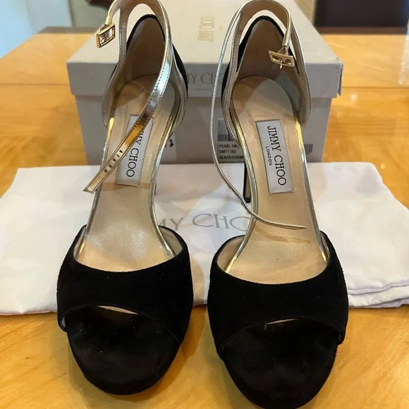 Jimmy Choo heels suede/mirror leather